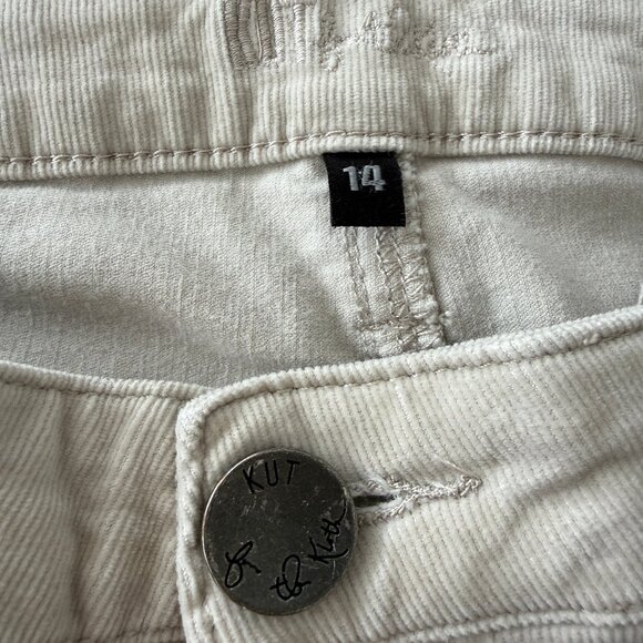 KUT from the KLOTH | Off-White Diana Straight Corduroy Pants, Size 14 - Picture 4 of 5